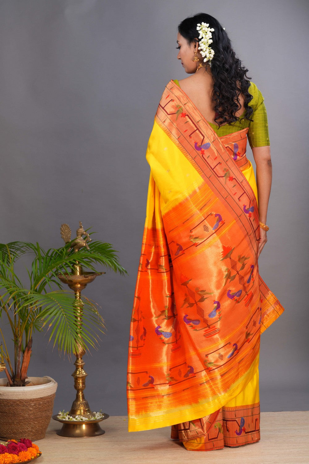 Image of Paithani Yellow Saree