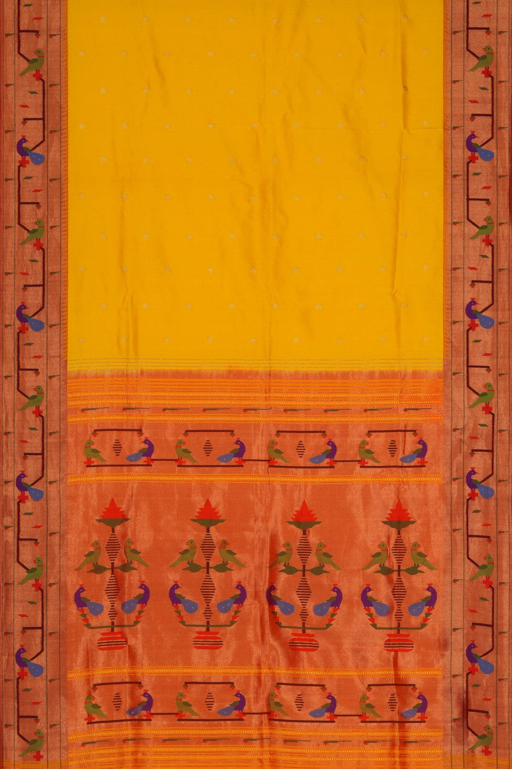 Paithani Yellow Saree