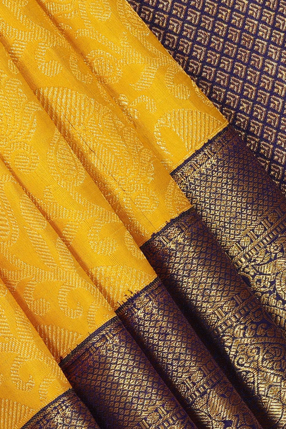 Image of Kanchipattu Yellow Brocade Saree