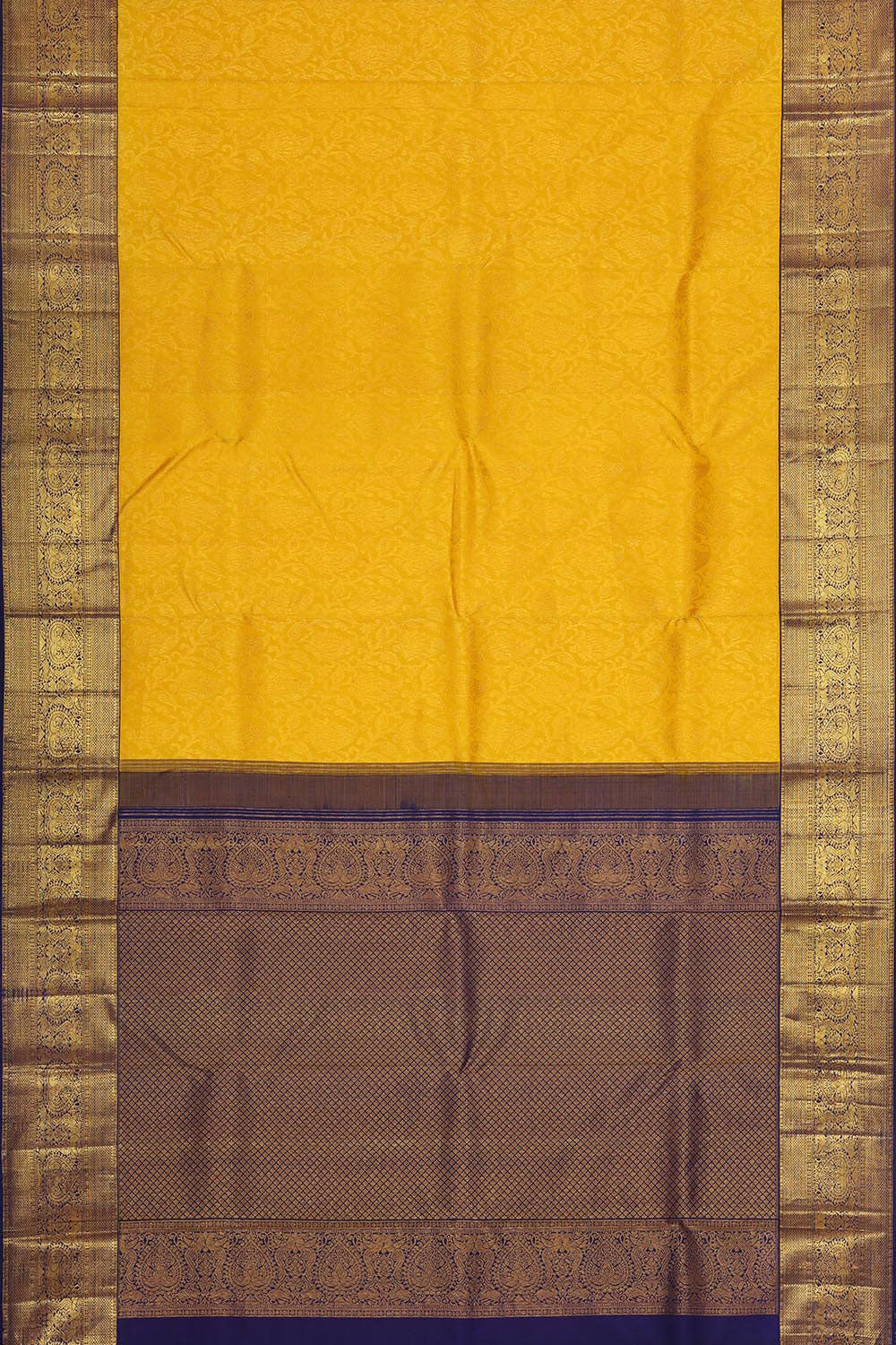 Image of Kanchipattu Yellow Brocade Saree