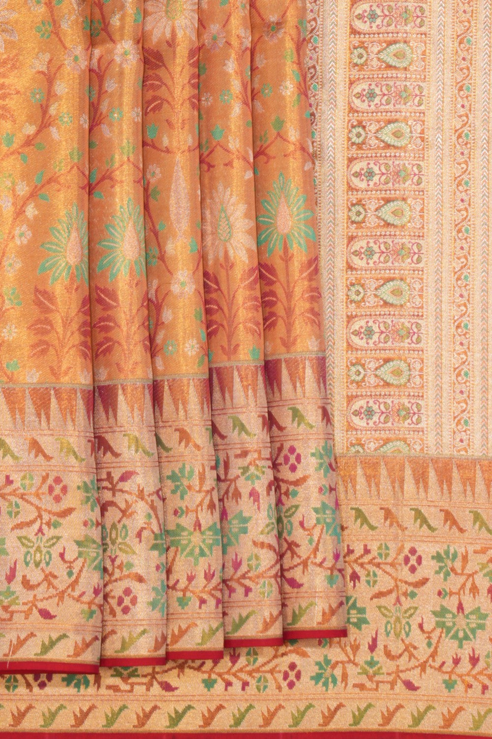 Kanchipattu Tissue Brocade Gold Saree