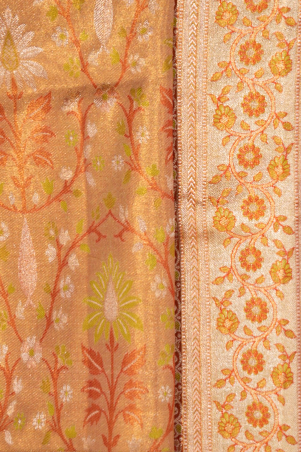 Kanchipattu Tissue Brocade Gold Saree