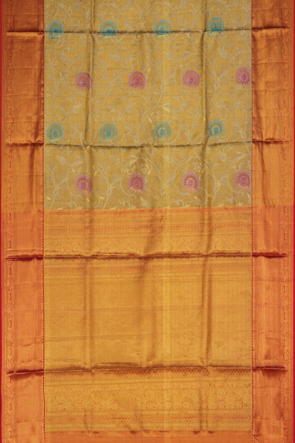 Image of Kanchipattu Tissue Brocade Gold Saree