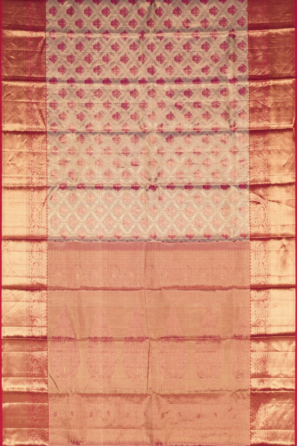 Kanchipattu Tissue Brocade Off-White Saree