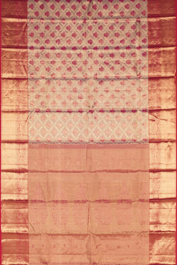 Image of Kanchipattu Tissue Brocade Off-White Saree