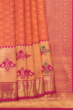 Image of Kanchipattu Brocade Orange Saree