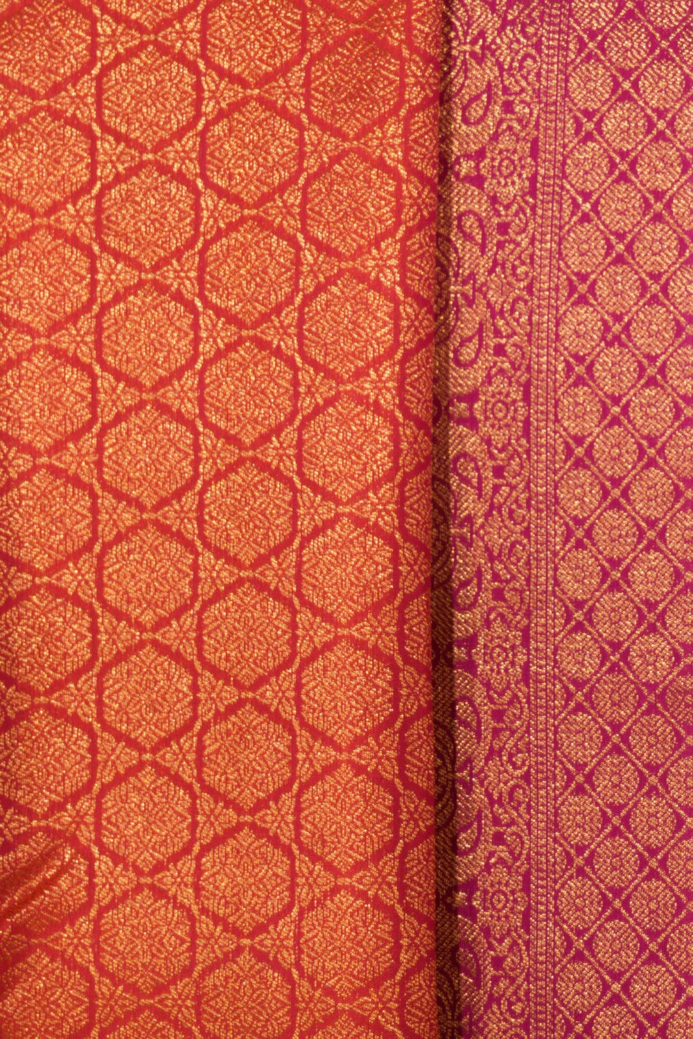 Kanchipattu Brocade Orange Saree