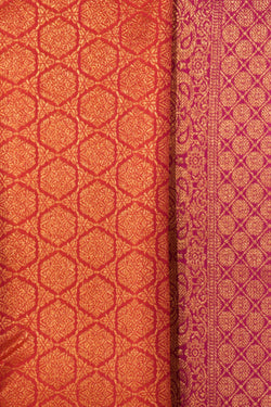 Image of Kanchipattu Brocade Orange Saree