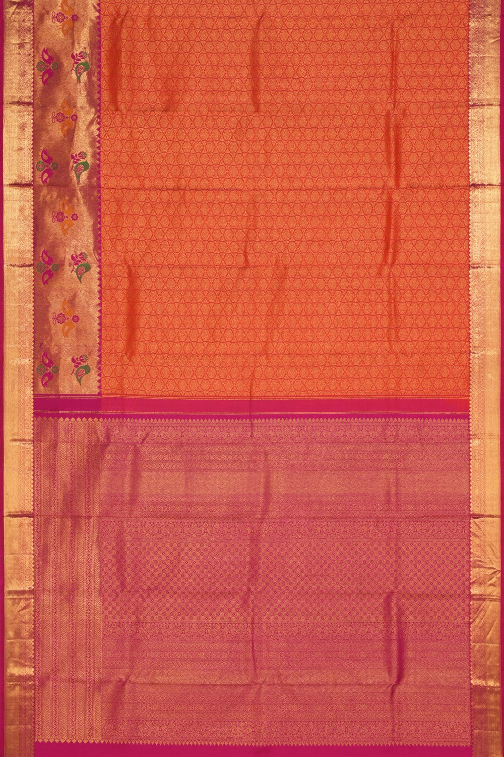 Kanchipattu Brocade Orange Saree