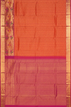 Image of Kanchipattu Brocade Orange Saree