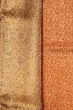 Image of Kanchipattu Tissue Brocade Gold Saree