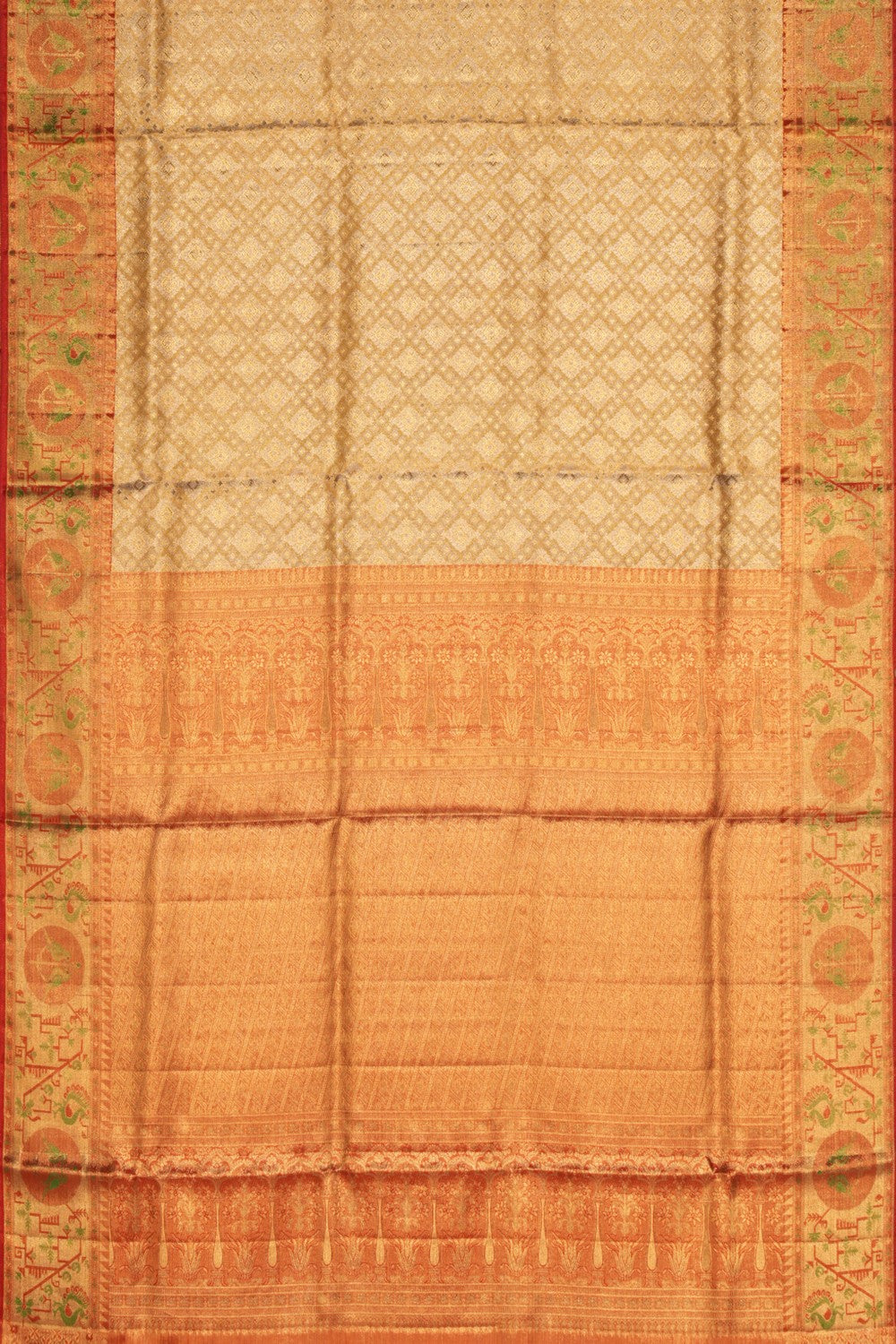 Kanchipattu Tissue Brocade Gold Saree