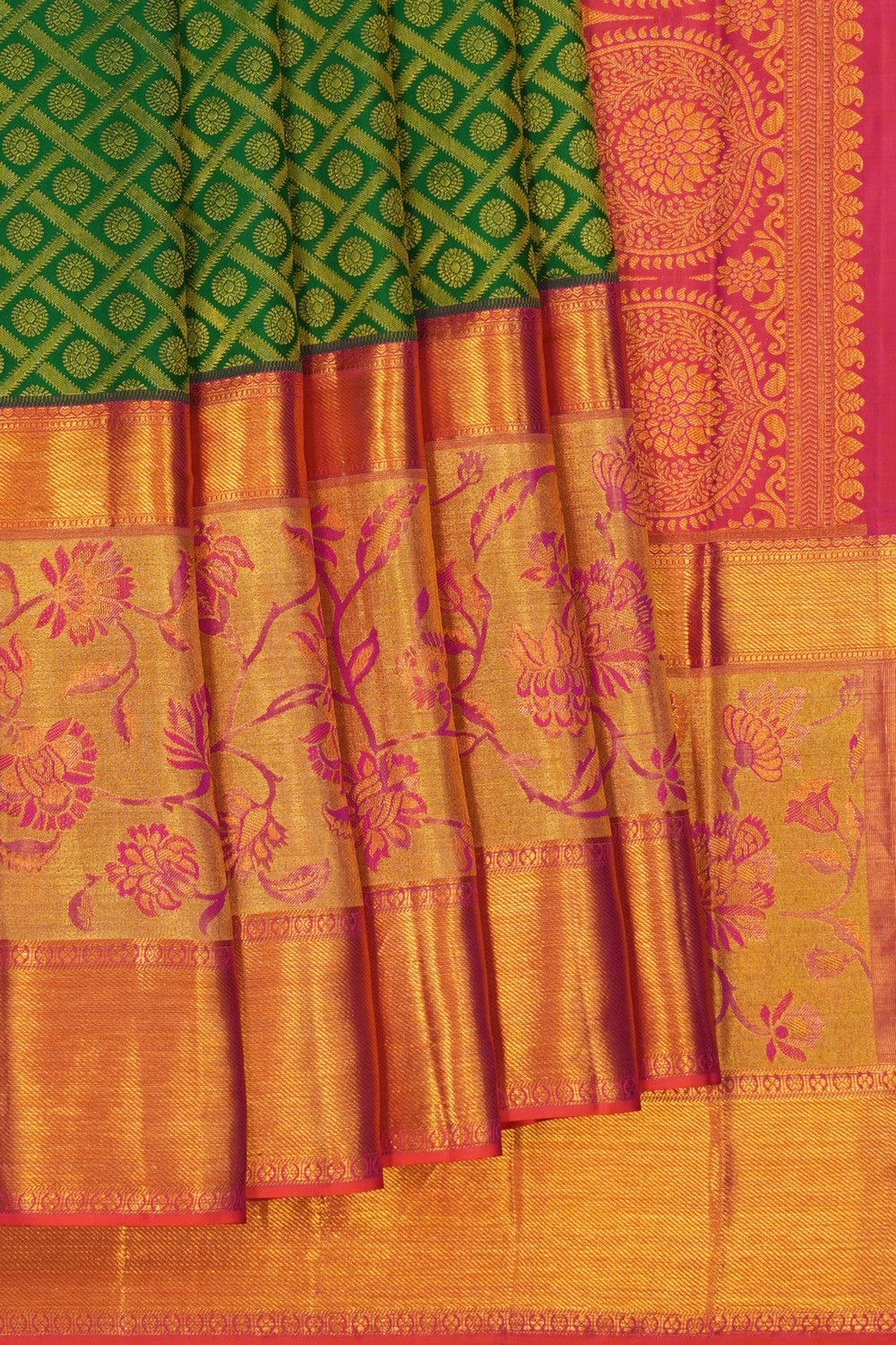 Image of Kanchipattu Brocade Green Saree