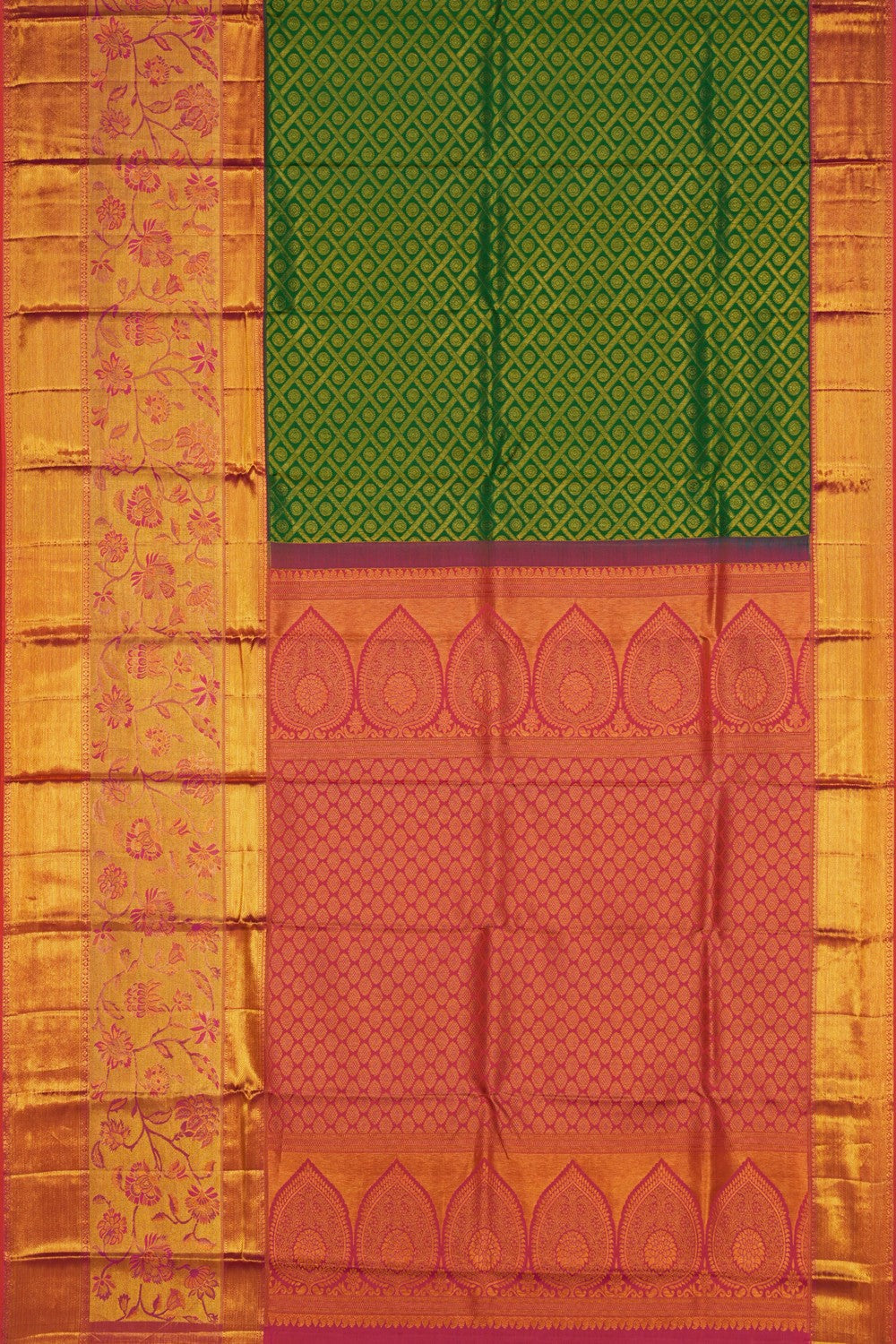 Image of Kanchipattu Brocade Green Saree