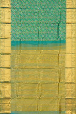 Image of Kanchipattu Tissue Brocade Sea Blue Saree