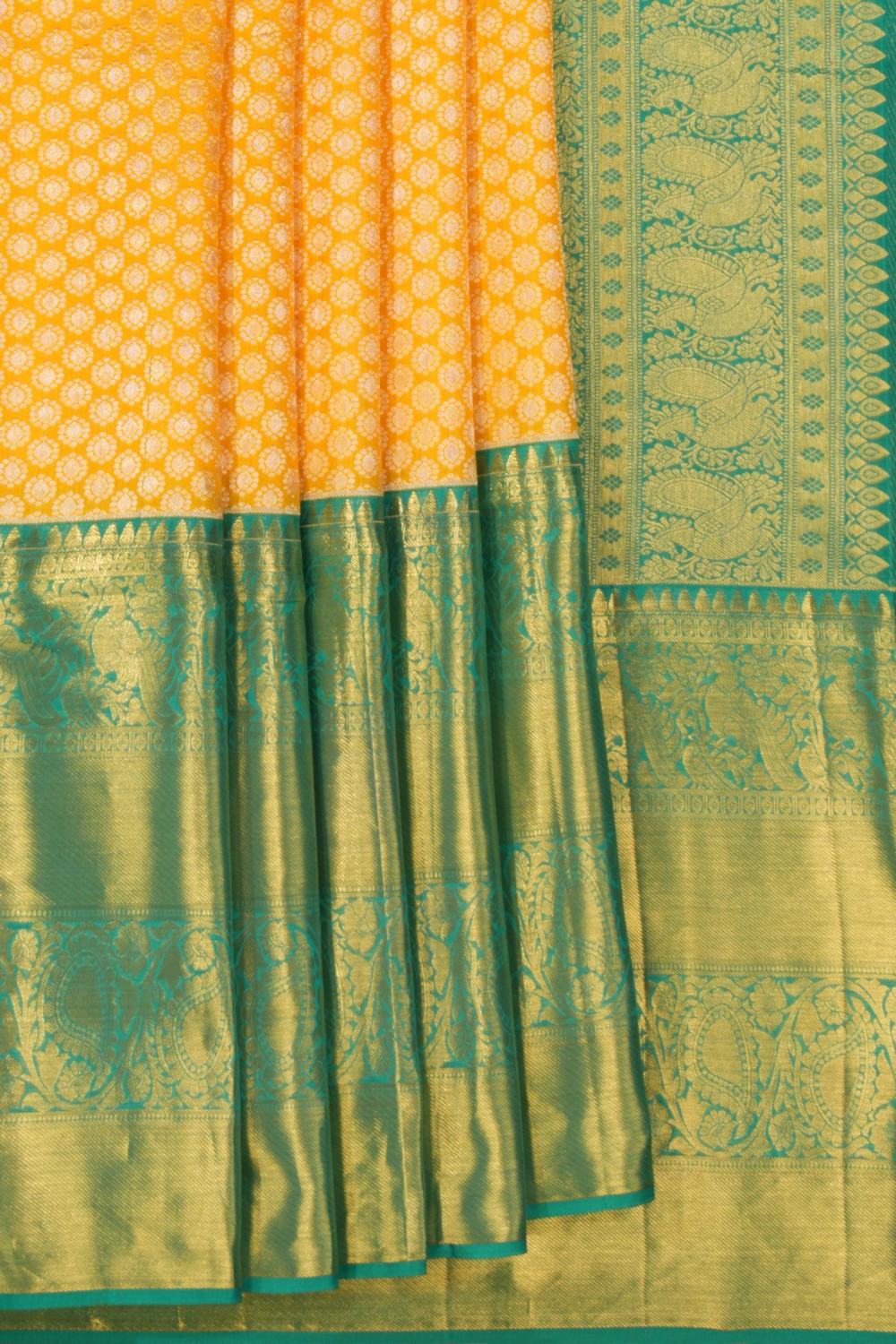 Kanchipattu Brocade Yellow Saree