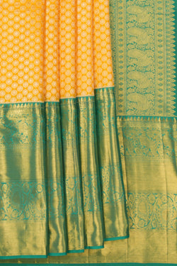 Image of Kanchipattu Brocade Yellow Saree