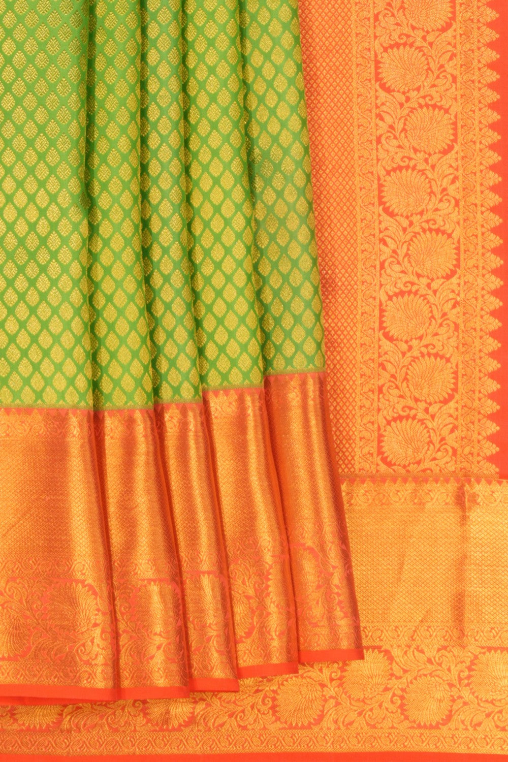 Kanchipattu Brocade Green Saree