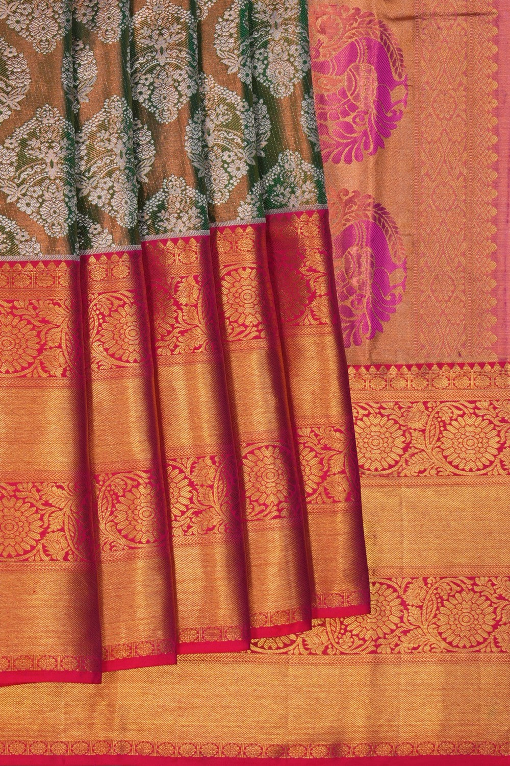 Image of Kanchipattu Brocade Green Saree