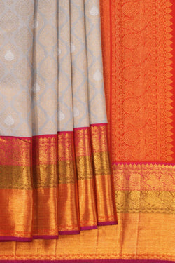 Image of Kanchipattu Brocade Grey Saree