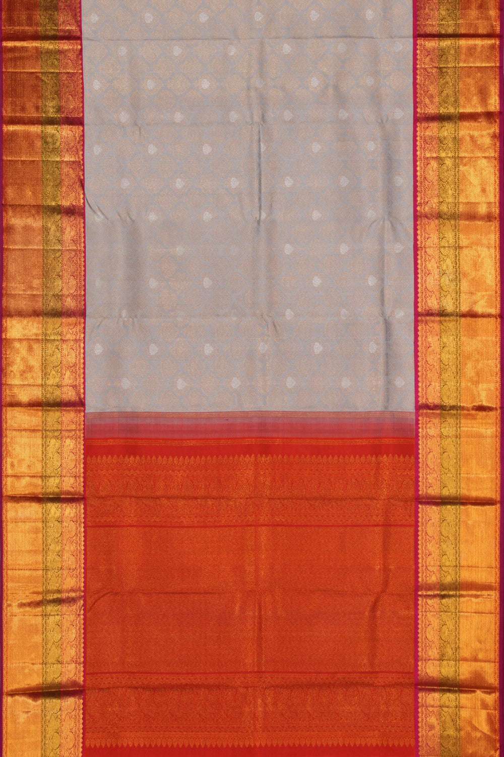 Kanchipattu Brocade Grey Saree