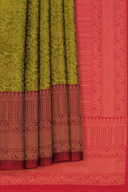 Image of South Silk Moss Green Saree