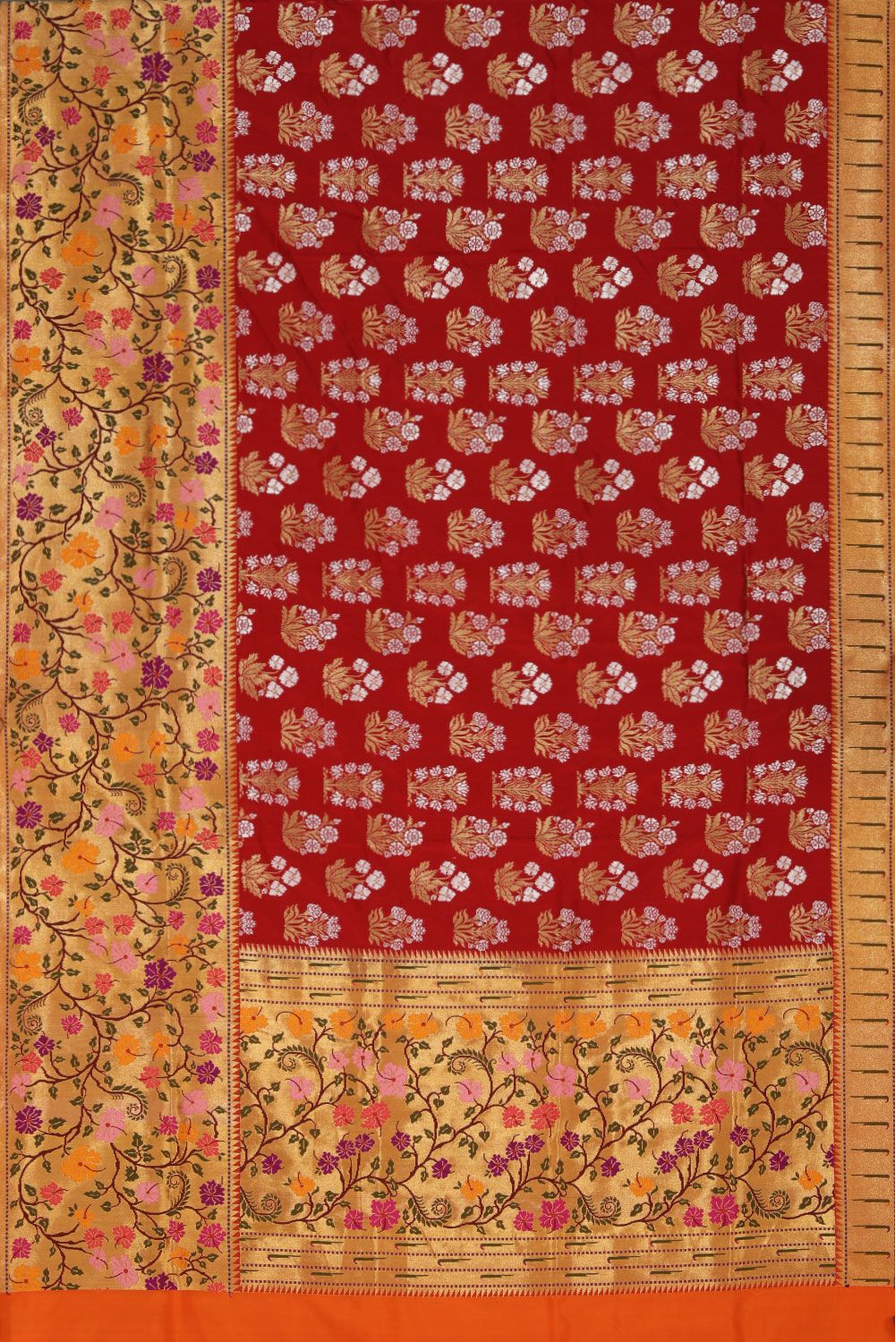 Banarasi Katan Silk Ruby Red Saree