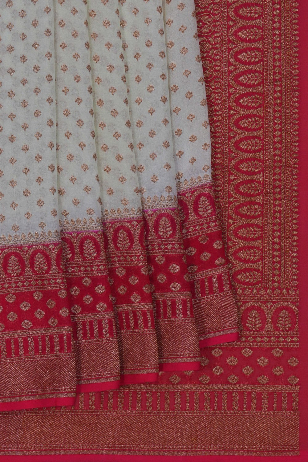 Image of Banarasi Georgette Off-White Saree