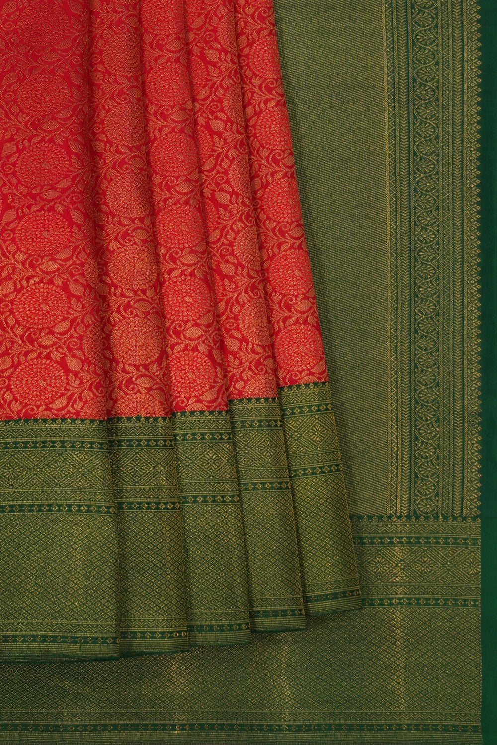 Image of Kanchipuram Brocade Red Saree