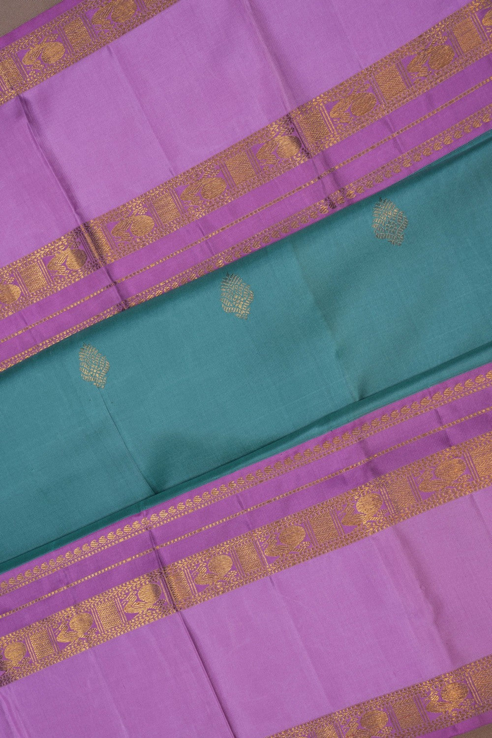 Image of Kanchipuram Smoky Green Saree