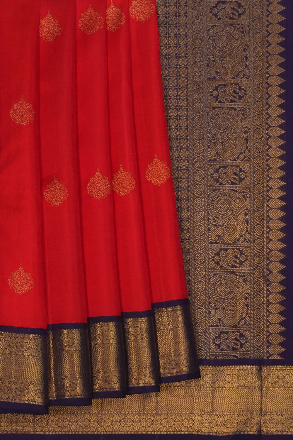 Image of Kanchipuram Silk Red Saree