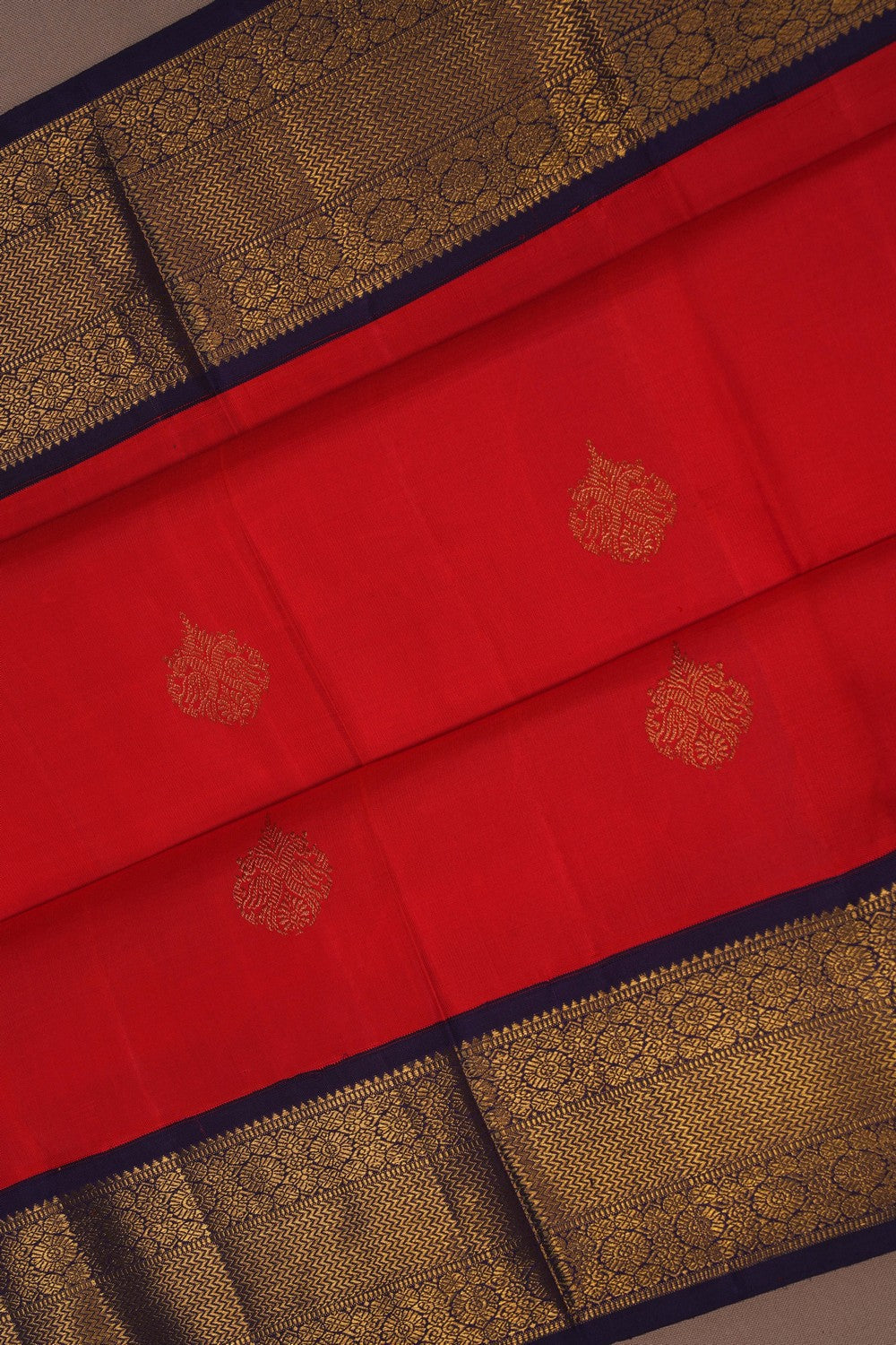 Image of Kanchipuram Silk Red Saree