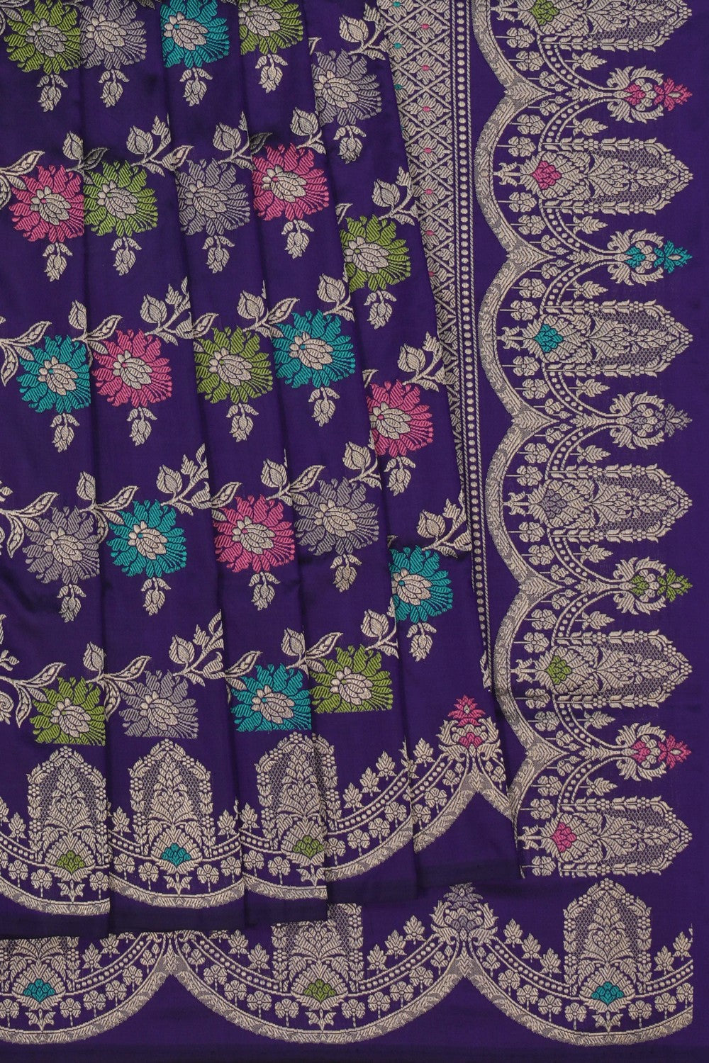 Image of Banarasi Brocade Silk Purple Saree