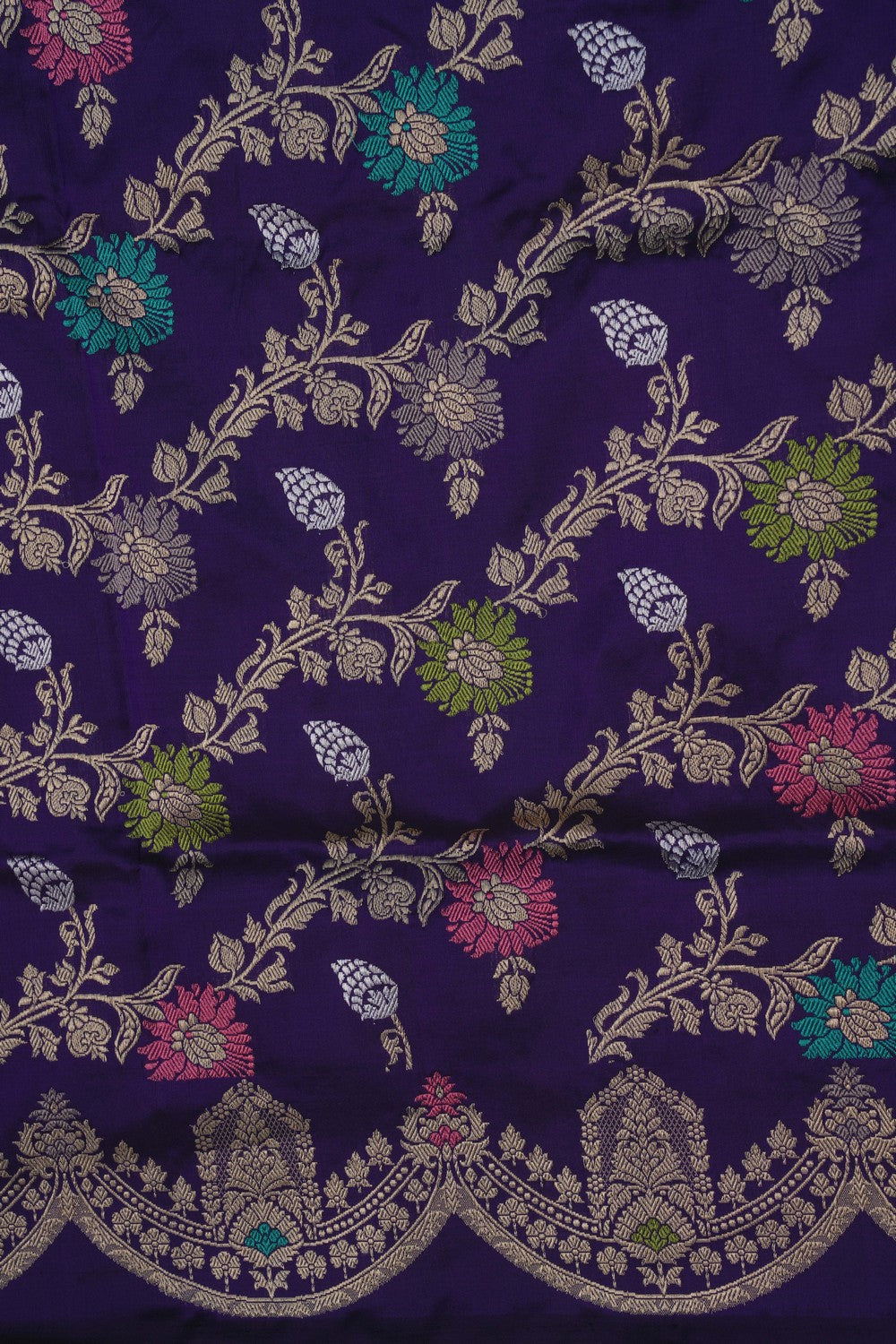 Image of Banarasi Brocade Silk Purple Saree