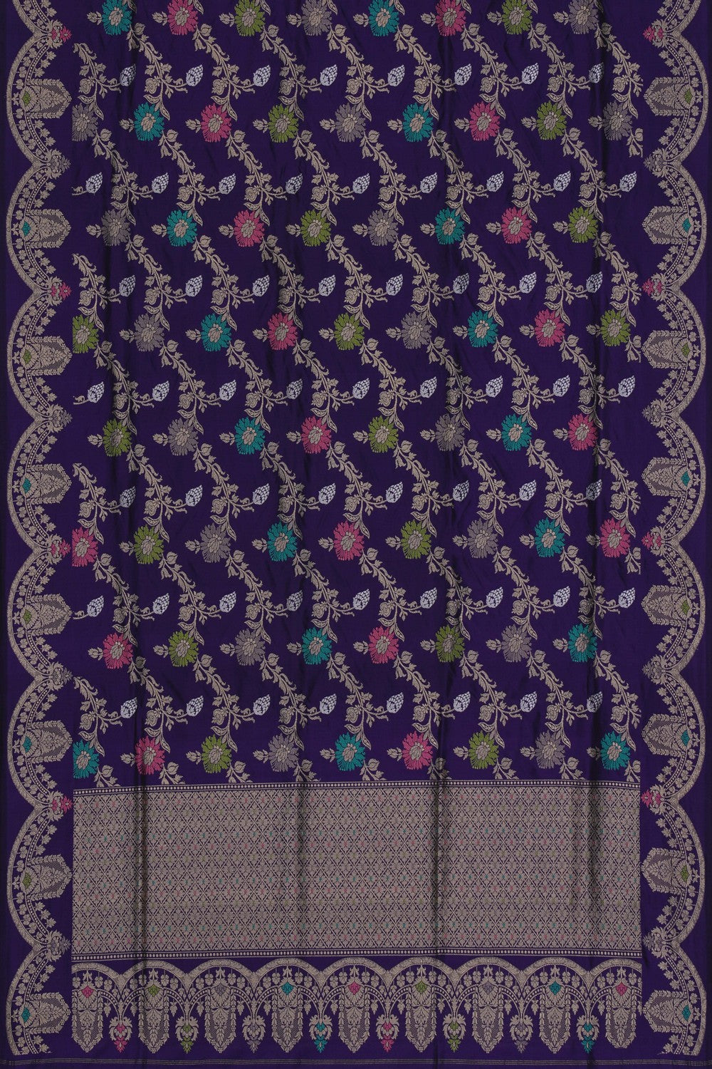 Image of Banarasi Brocade Silk Purple Saree