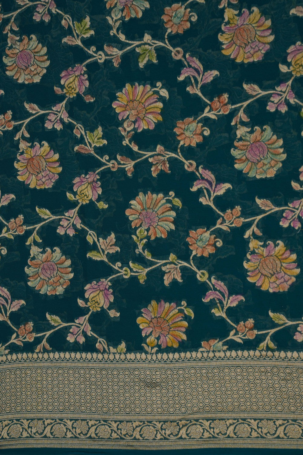 Image of Banarasi Georgette Teal Green Saree