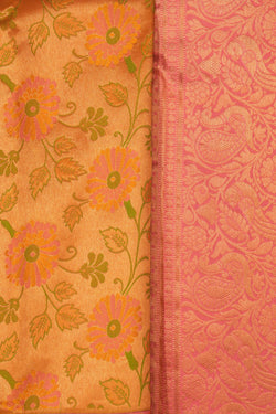 Image of Kanchipattu Brocade Yellow Gold Saree