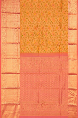 Image of Kanchipattu Brocade Yellow Gold Saree