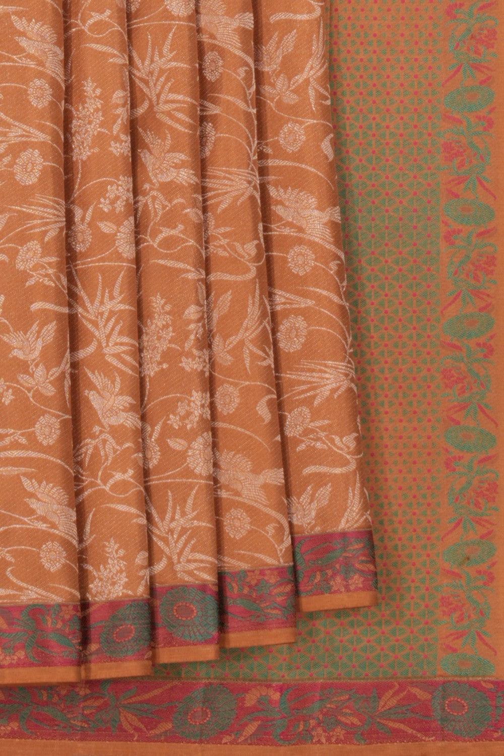 Arani Silk Brocade Brown Saree