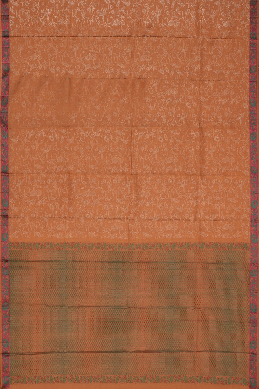 Arani Silk Brocade Brown Saree