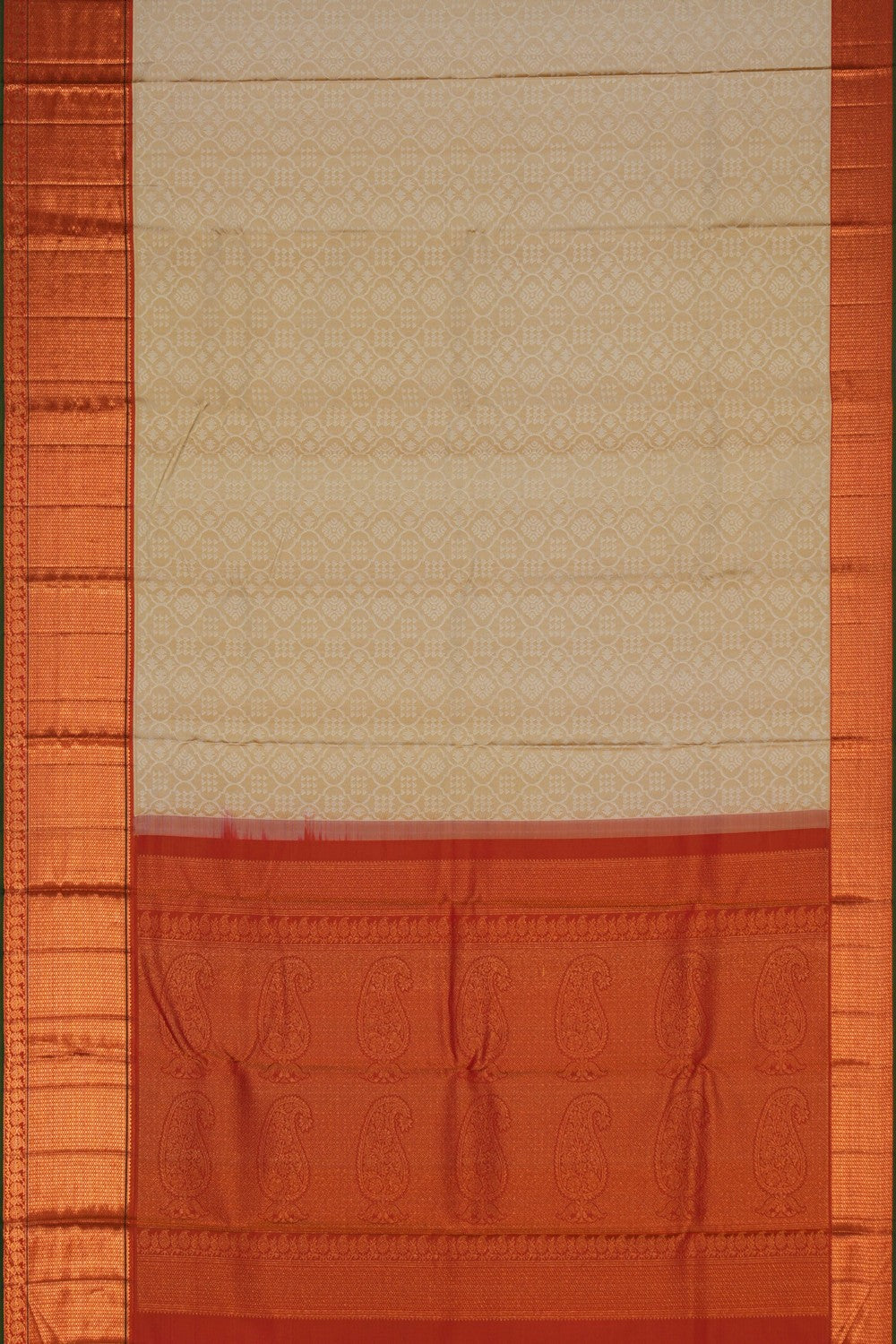 Image of Kanchipattu Brocade Off-White Saree