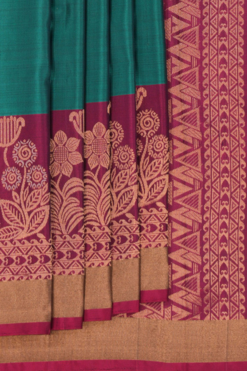 South Silk Teal Green Saree