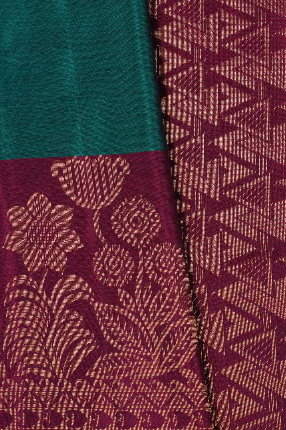 South Silk Teal Green Saree