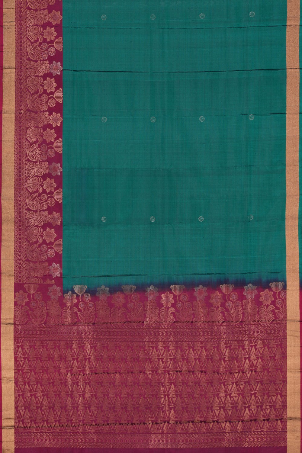 South Silk Teal Green Saree