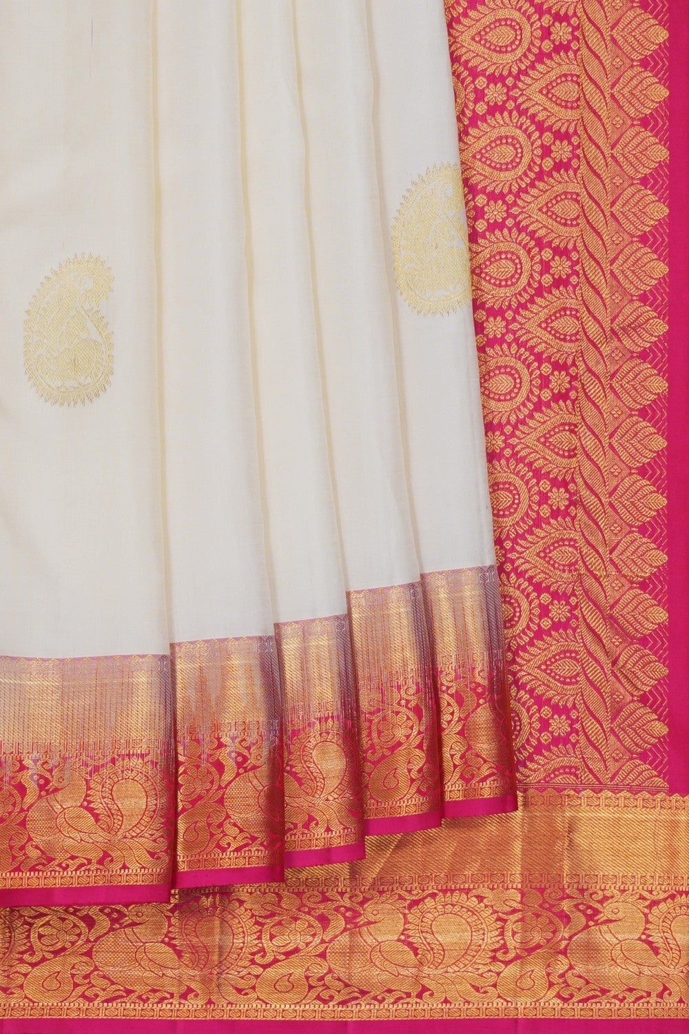 Image of Kanchipattu Brocade Off-White Saree