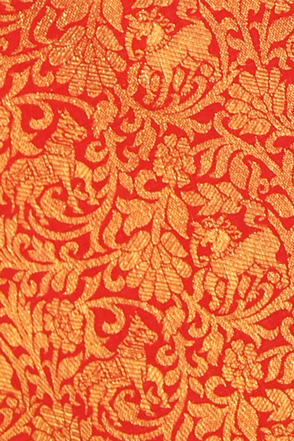 Collection of Arani Silk Brocade Coral Red Saree in a gallery layout