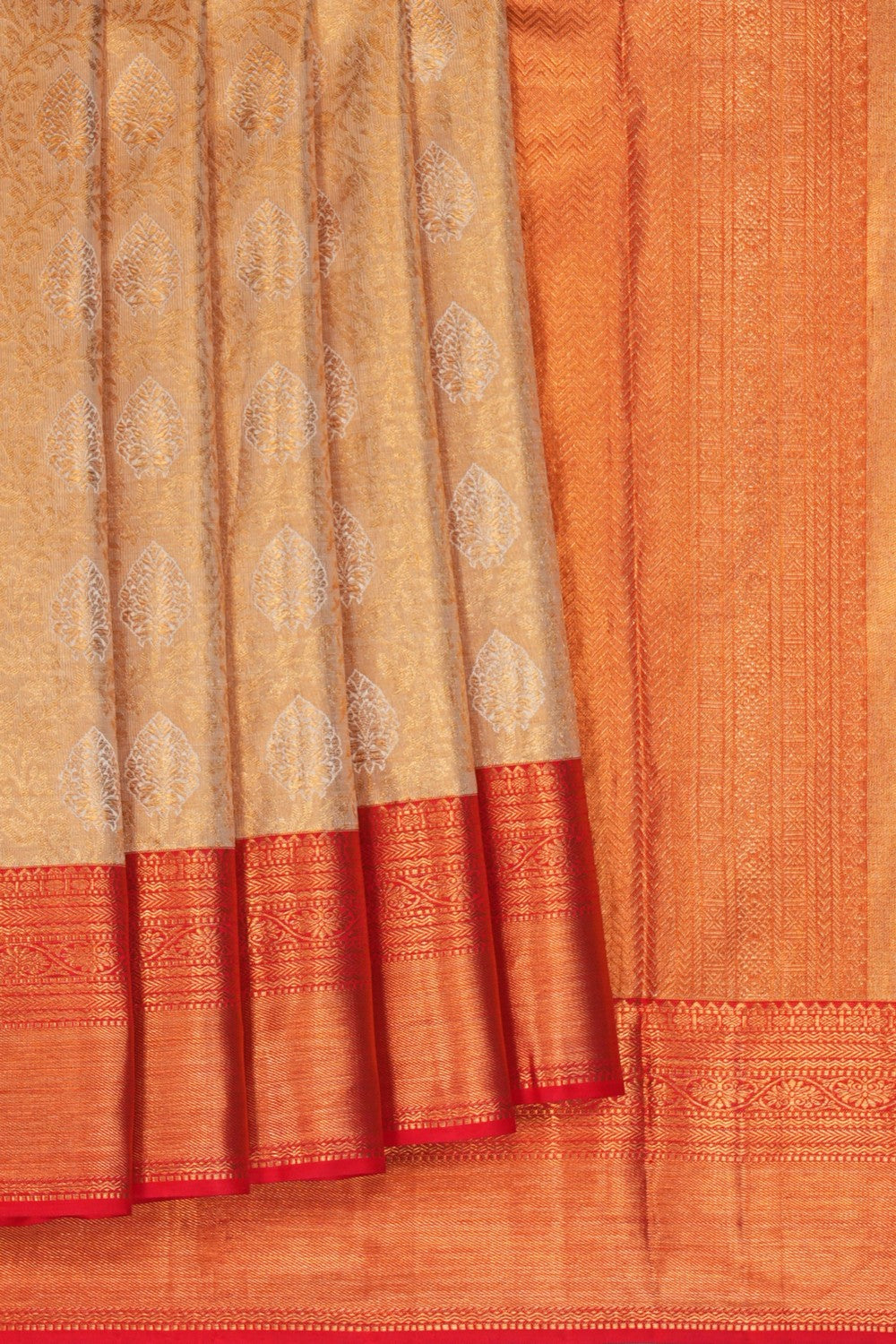 Image of Kanchipattu Tissue Brocade Gold Saree