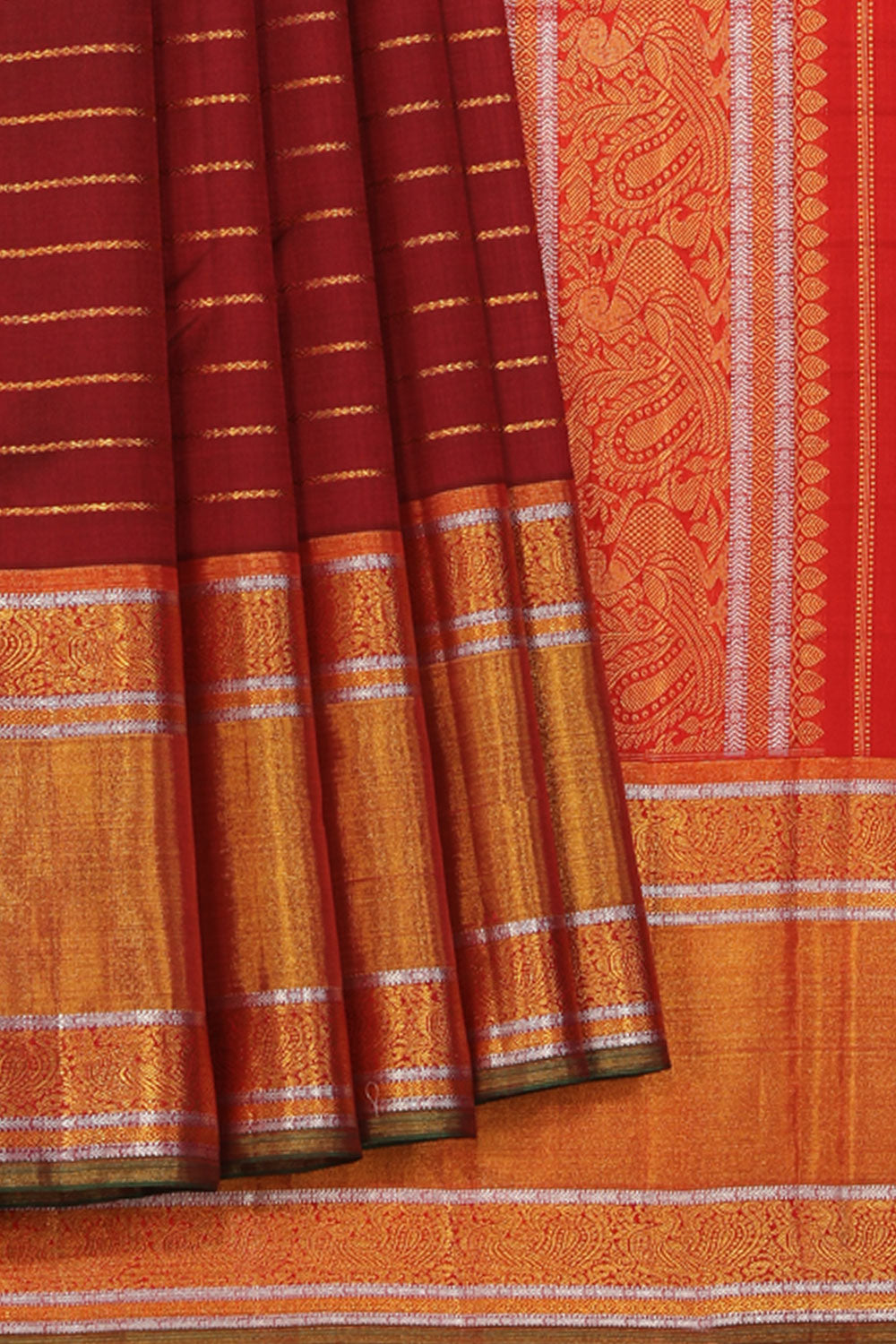 Arani-Silk Maroon Saree