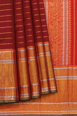 Image of Arani-Silk Maroon Saree