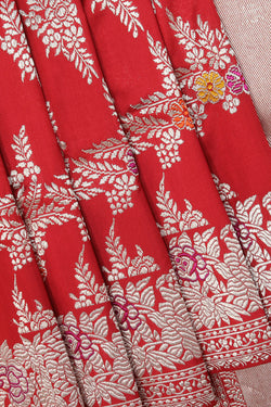 Image of Banarasi-Silk, Red Saree